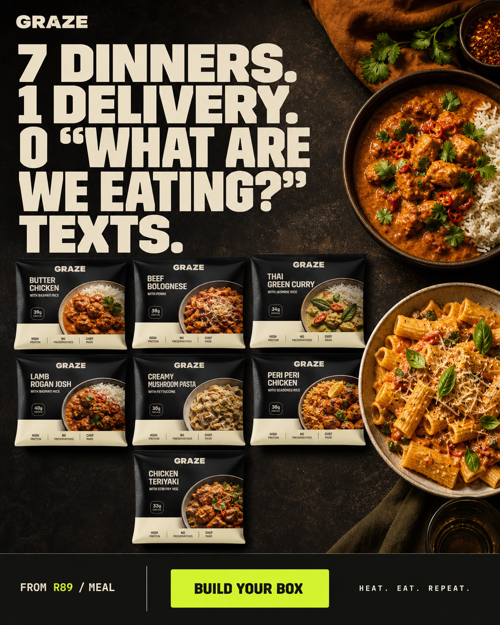 GRAZE — 7 DINNERS. 1 DELIVERY. 0 ‘WHAT ARE WE EATING?’ TEXTS.