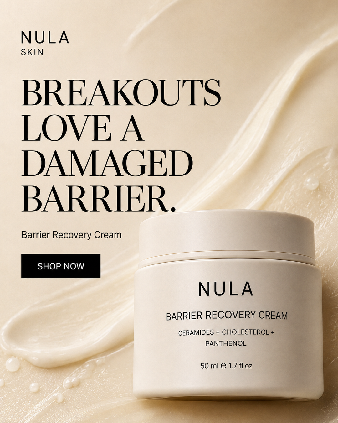 NULA SKIN — BREAKOUTS LOVE A DAMAGED BARRIER.